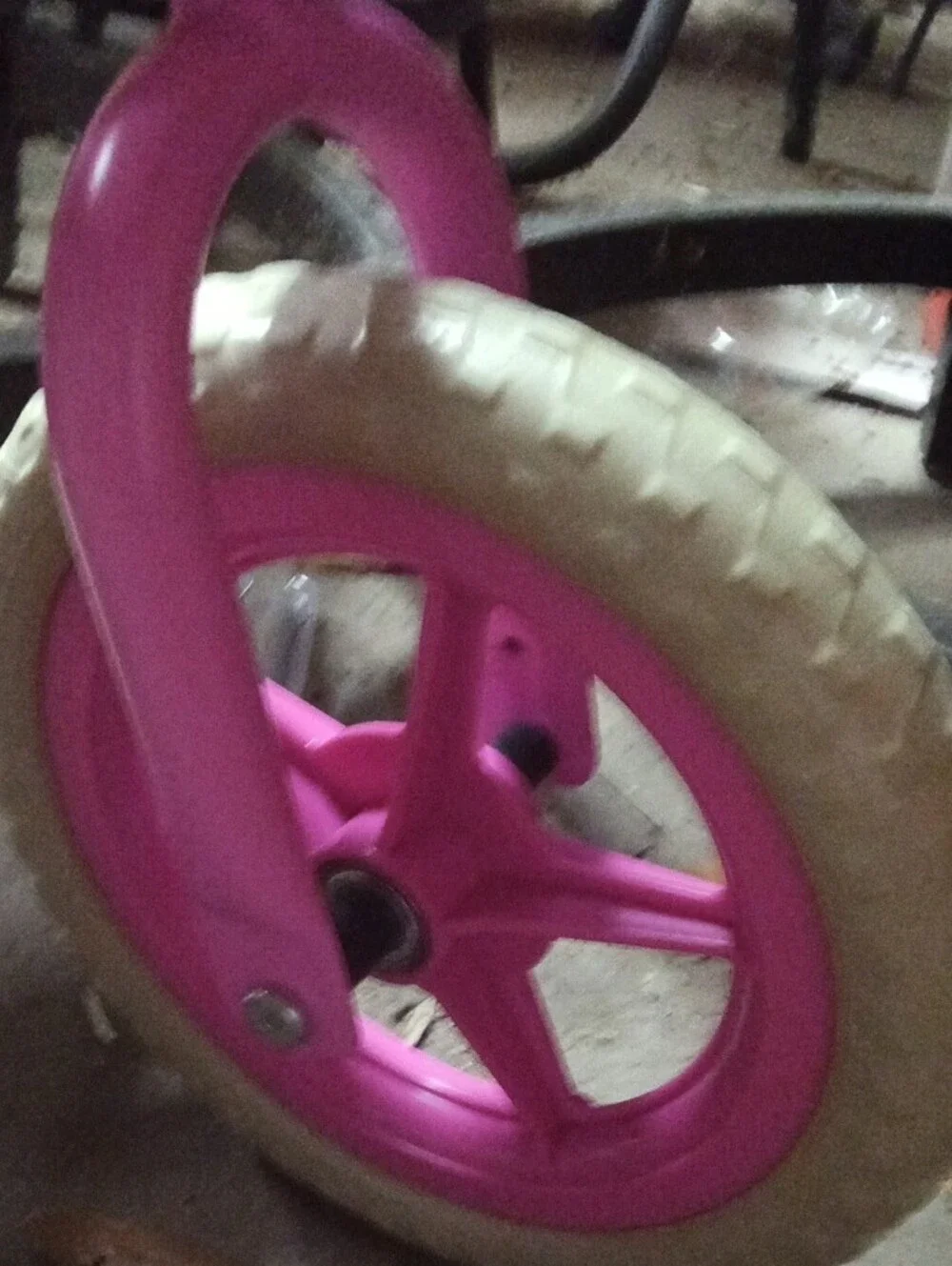 Kids Pink and Yellow Balance Bike - Lightweight Toddler Ride-On